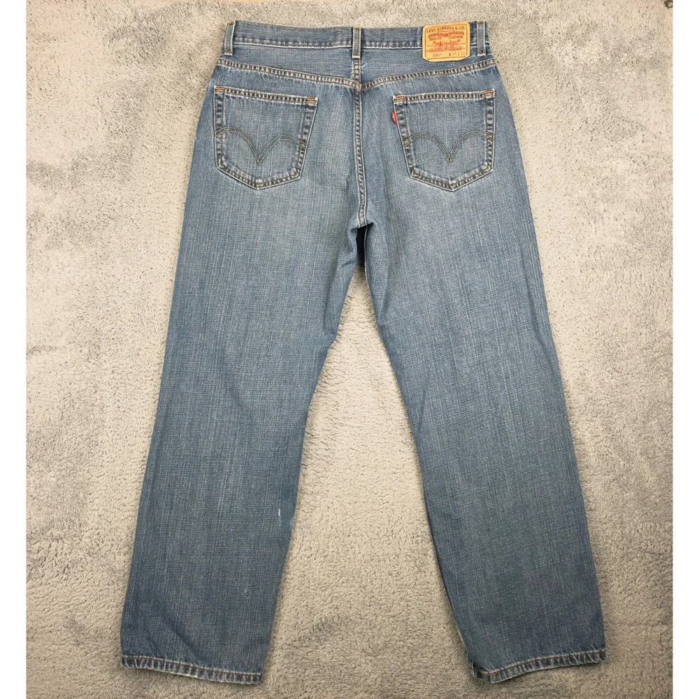 Levis 559 Relaxed Straight Jeans Mens 36x32 Blue Medium Wash Denim Cotton Casual